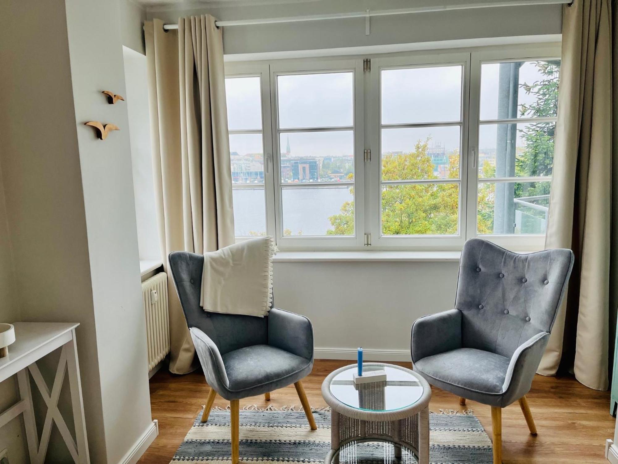 Traumwohnung Mit Stadthafen-Panorama! Zwei Schlafzimmer, Parkplatz 罗斯托克 外观 照片